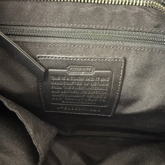 Coach Black Signature Canvas & Leather Satchel Tote Bag | Classic Logo - Picture 3 of 7